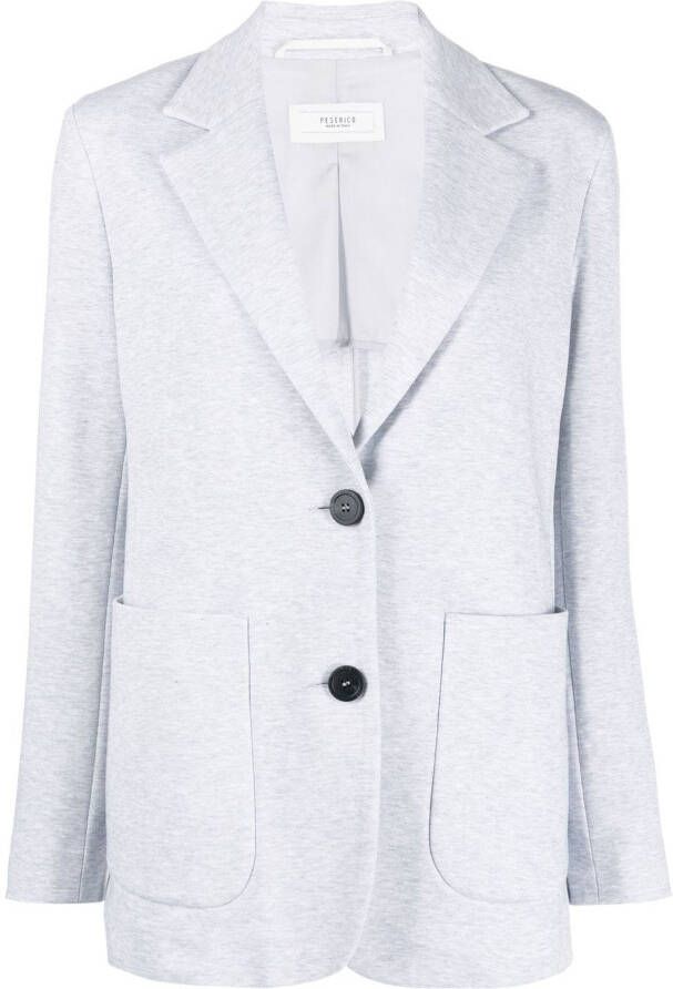 Peserico Blazer met enkele rij knopen Grijs