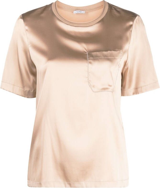 Peserico T-shirt met borstzak Beige