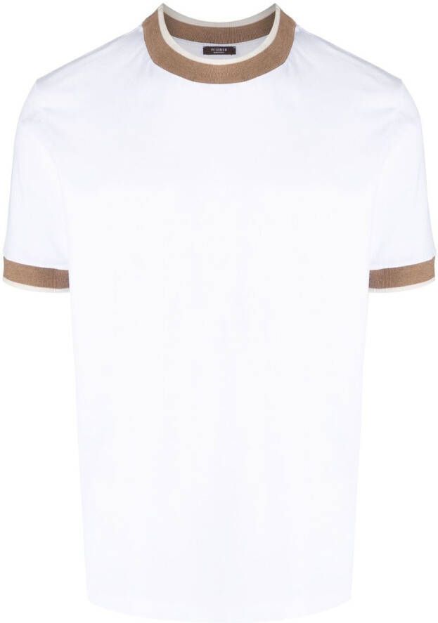 Peserico T-shirt met contrasterende afwerking Wit