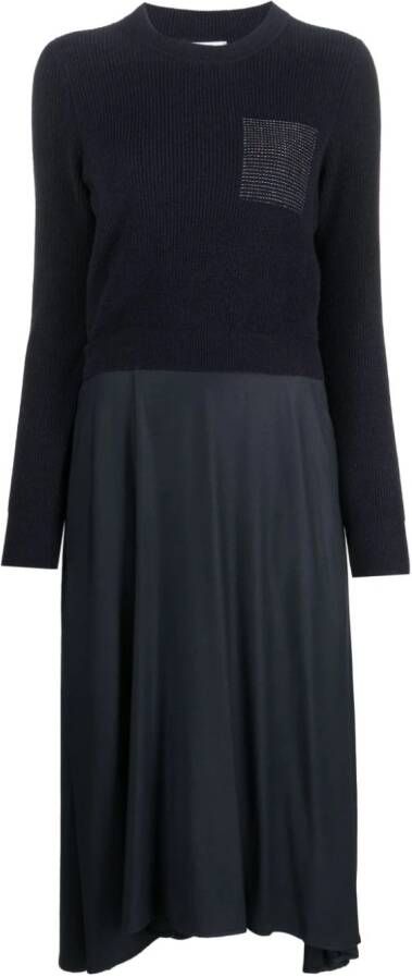 Peserico Midi-jurk met contrasterend stiksel Blauw