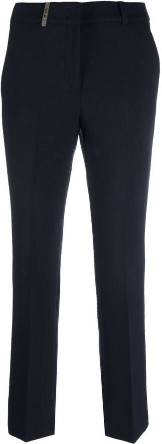 Peserico Cropped pantalon Blauw