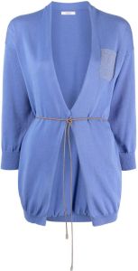 Peserico drop-shoulder cotton cardigan Blauw