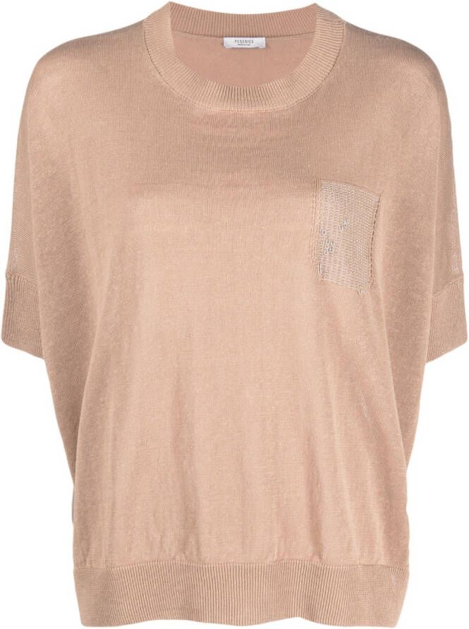 Peserico Gebreid T-shirt Bruin