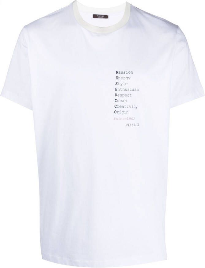 Peserico T-shirt met logoprint Wit