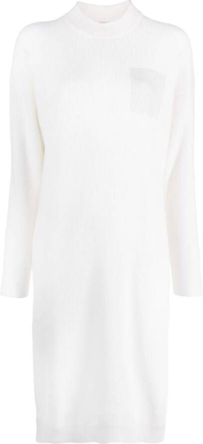 Peserico Metallic midi-jurk Wit