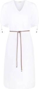 Peserico Midi-jurk met gestrikte taille Wit