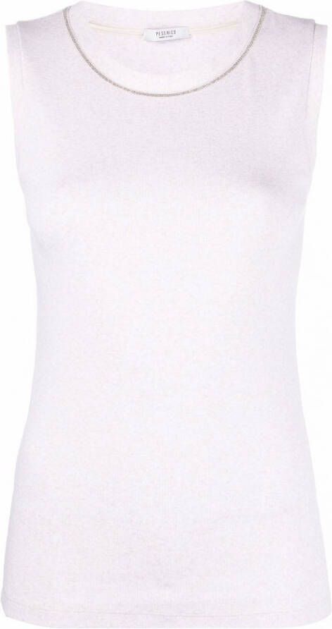 Peserico Mouwloos T-shirt Beige