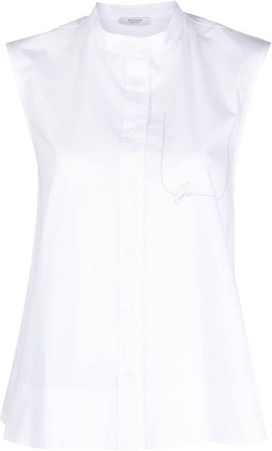 Peserico Mouwloze blouse Wit