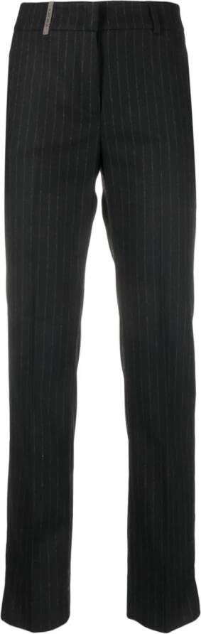 Peserico Pantalon met krijtstreep Zwart