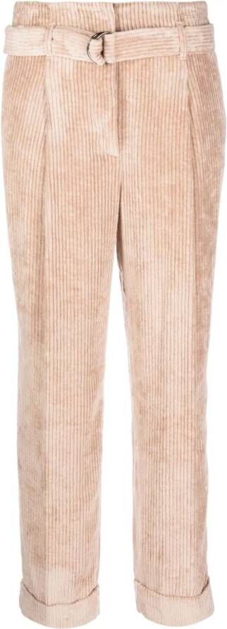 Peserico Broek met paperbag taille Bruin
