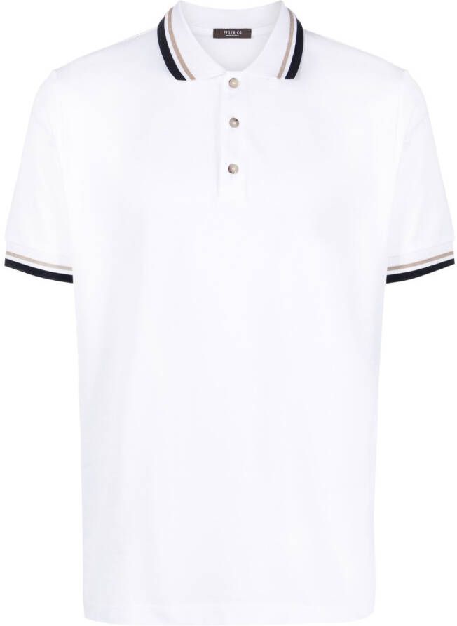 Peserico Poloshirt met piqué afwerking Wit