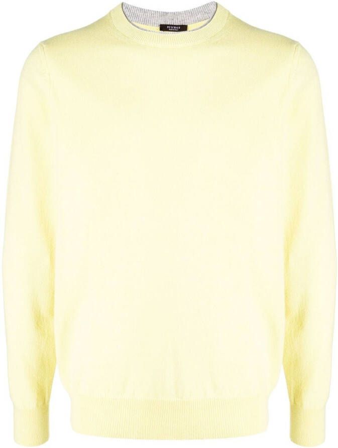 Peserico Ribgebreide sweater Geel