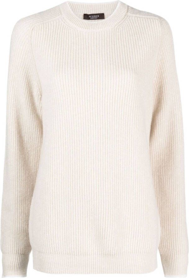 Peserico Ribgebreide sweater Beige