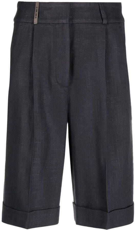 Peserico Shorts met geplooid detail Blauw