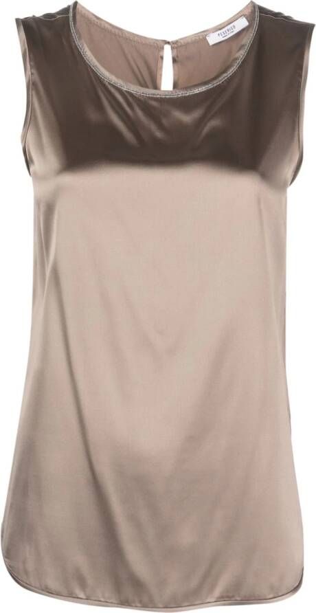 Peserico Mouwloze top Beige