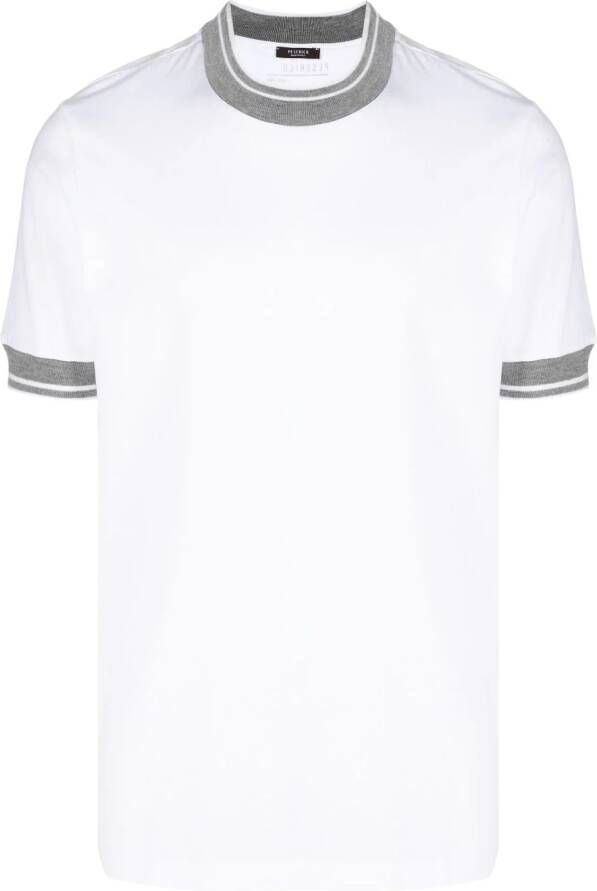 Peserico T-shirt met gestreepte afwerking Wit