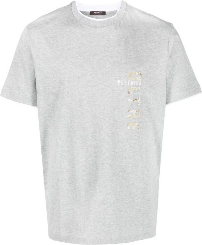 Peserico T-shirt met logoprint Grijs