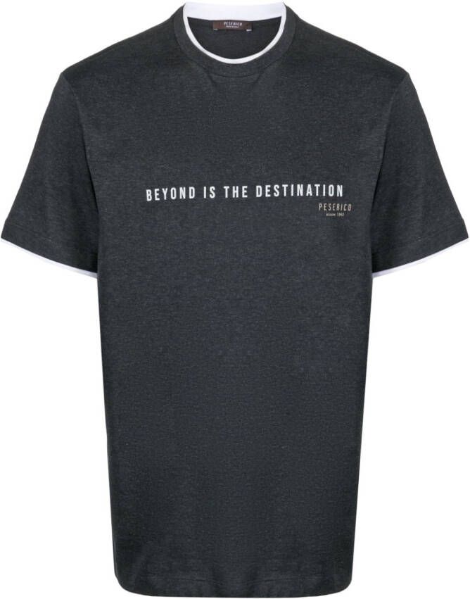 Peserico T-shirt met logoprint Zwart