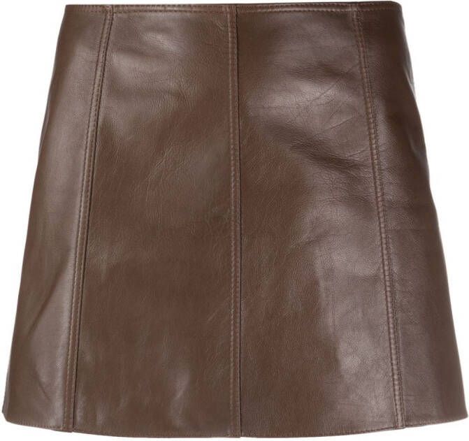 Petar Petrov Leren mini-rok Bruin