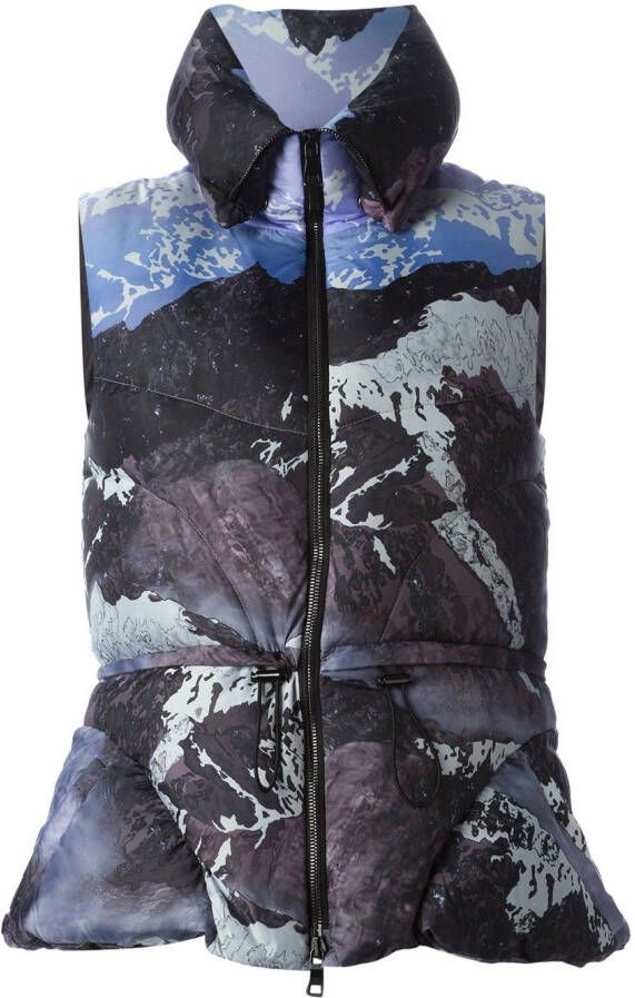 Peter Pilotto 'Alps' print padded gilet Paars