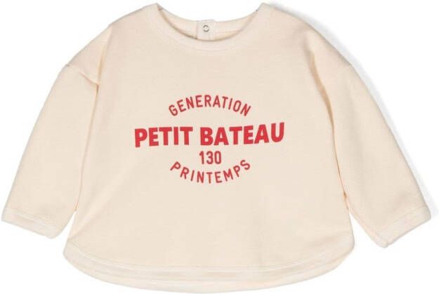 Petit Bateau Sweater met logoprint Wit