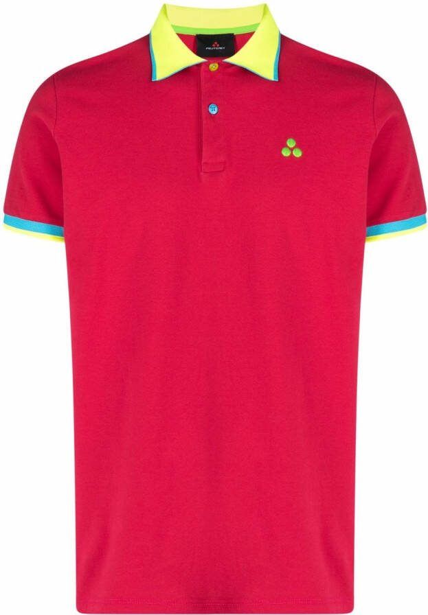Peuterey Poloshirt met colourblocking Rood