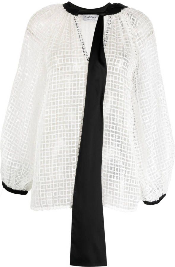 Phaeonia Blouse met pailletten Wit