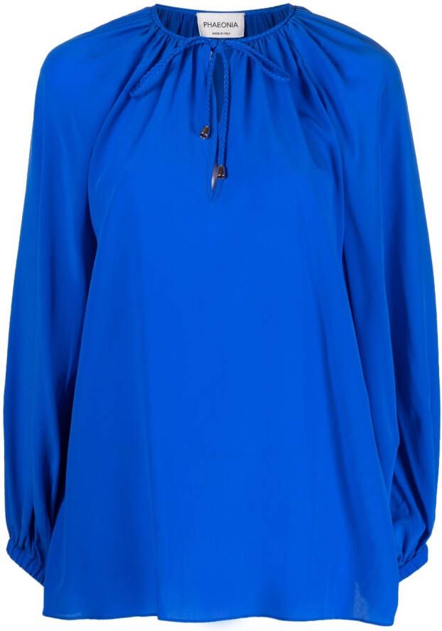 Phaeonia Zijden blouse Blauw