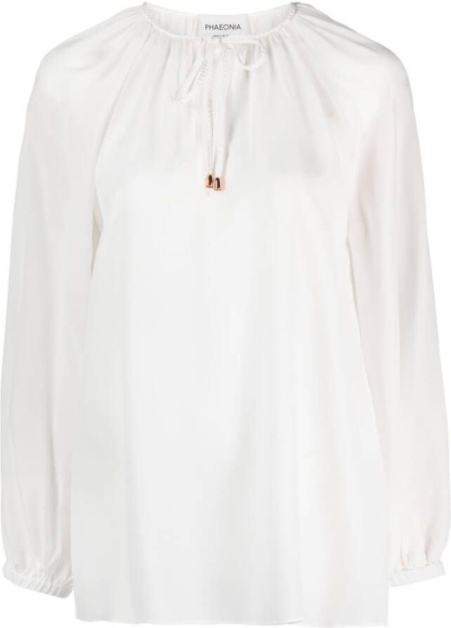 Phaeonia Zijden blouse Wit