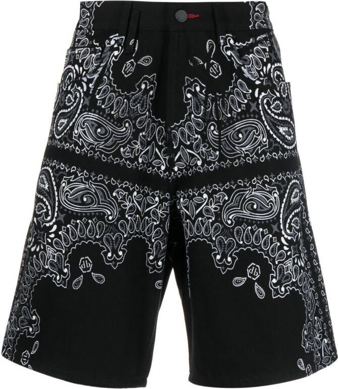 Philipp Plein Bermuda shorts met paisley-print Zwart