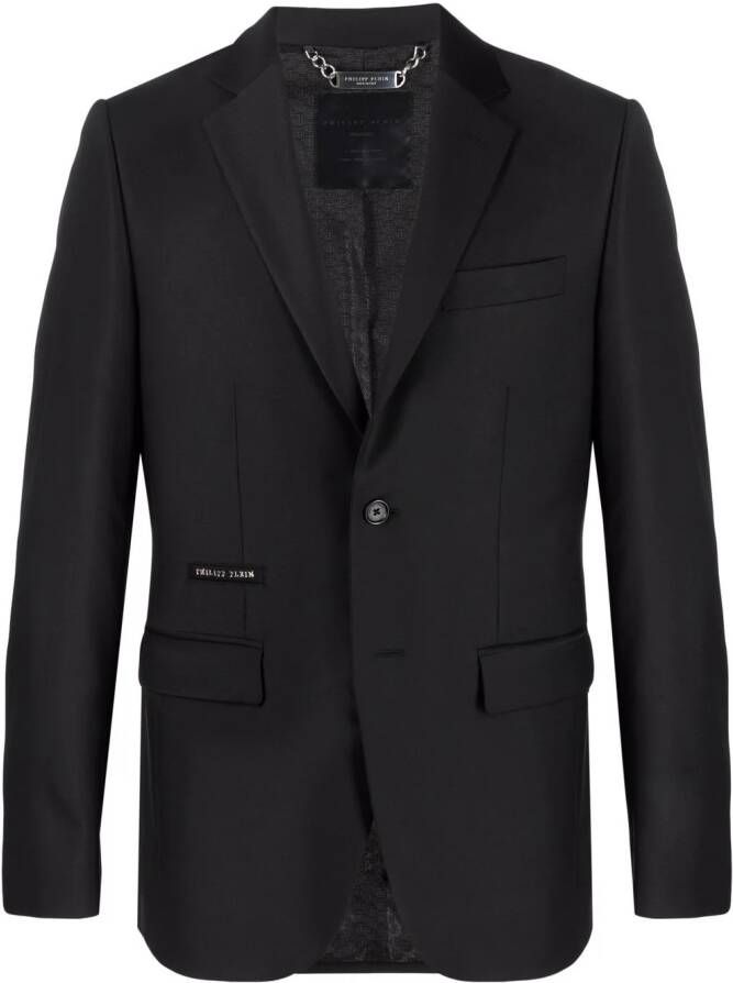 Philipp Plein Blazer met enkele rij knopen Zwart