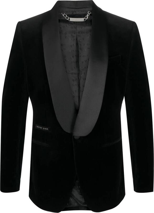 Philipp Plein Blazer met fluwelen-effect Zwart