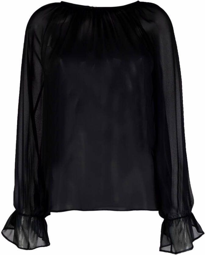 Philipp Plein Blouse met pofmouwen Zwart