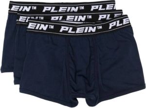 Philipp Plein Boxershorts met logoband (set van 3) Blauw