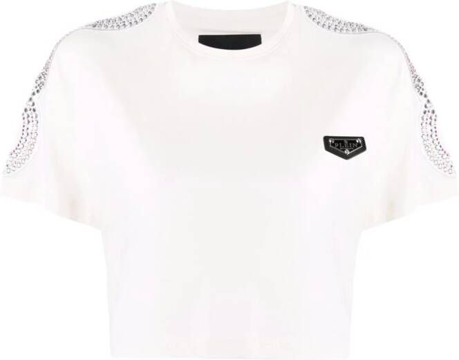 Philipp Plein Cropped T-shirt Beige
