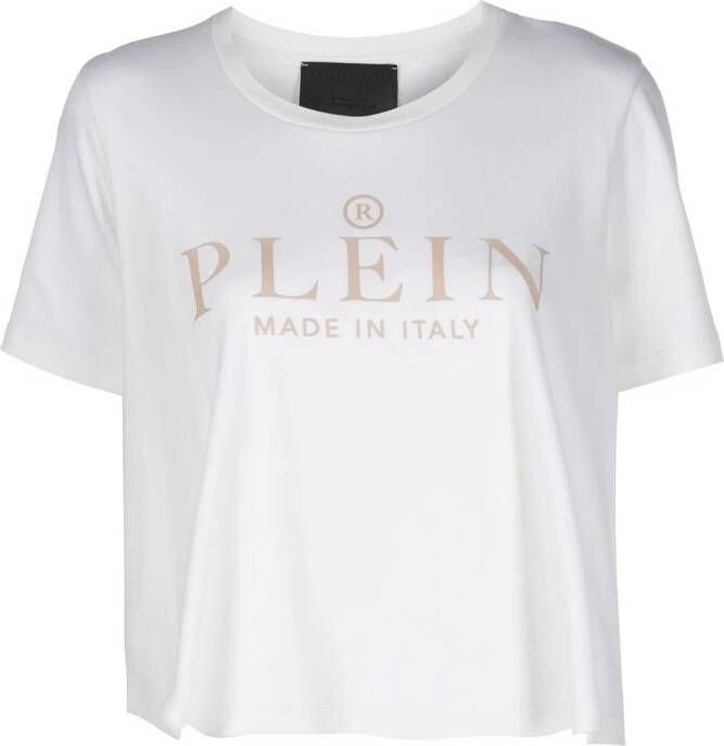 Philipp Plein Cropped T-shirt Beige