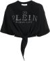 Philipp Plein Cropped T-shirt Zwart - Thumbnail 1