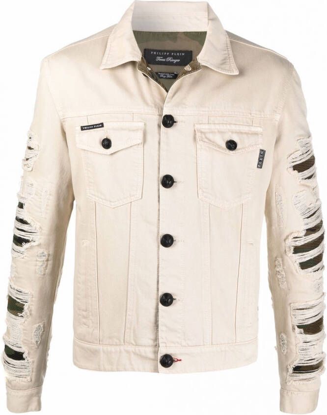 Philipp Plein Denim jack Beige