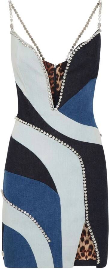 Philipp Plein Denim mini-jurk Blauw