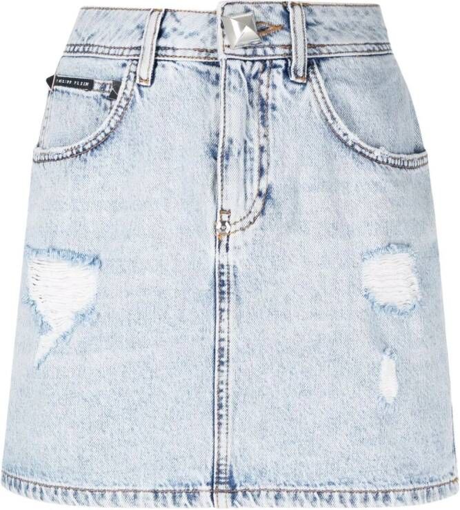 Philipp Plein Denim mini-rok Blauw