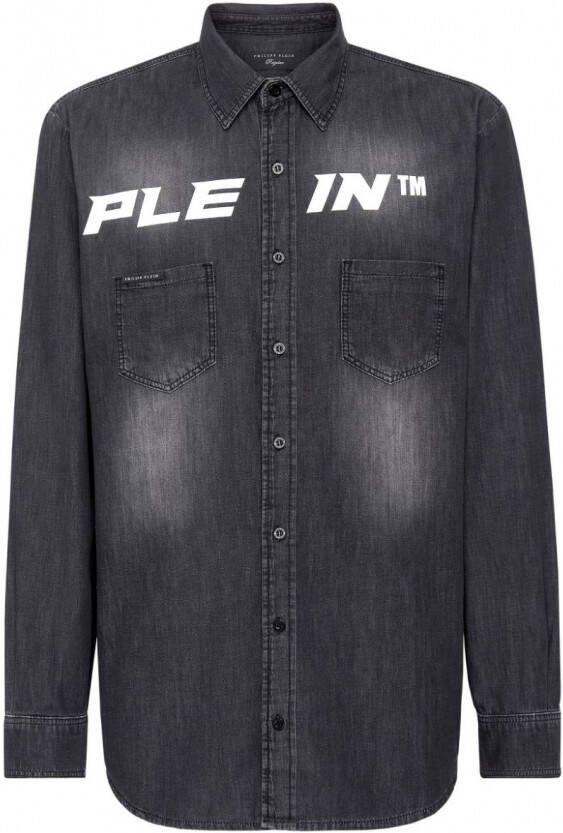 Philipp Plein Denim overhemd Grijs