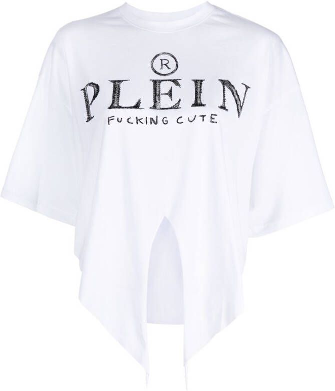 Philipp Plein Cropped T-shirt Wit