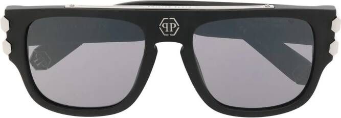Philipp Plein Eyewear Zonnebril met vierkant montuur Zwart