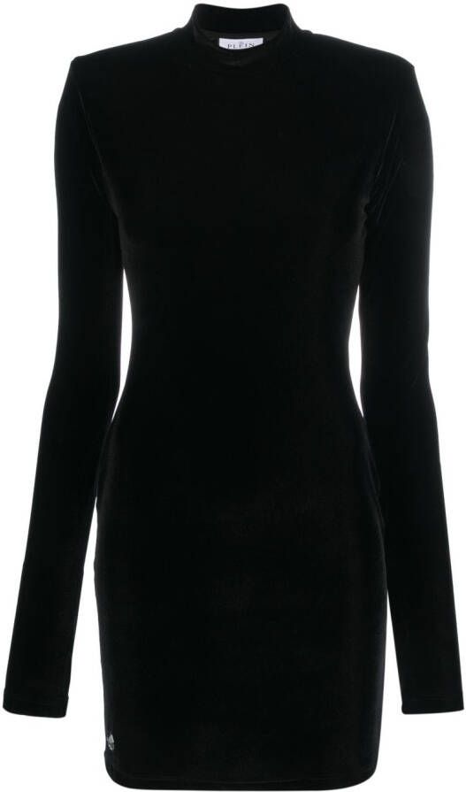 Philipp Plein Fluwelen mini-jurk Zwart