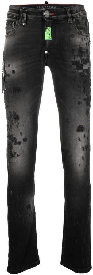 Philipp Plein Gerafelde jeans Zwart