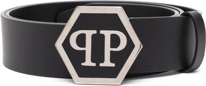 Philipp Plein Gespriem met logo Zwart
