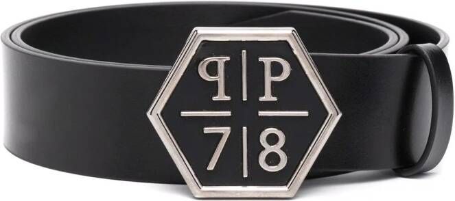 Philipp Plein Gespriem met logo Zwart