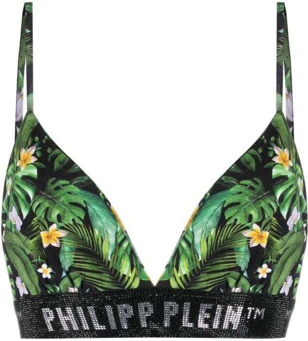 Philipp Plein Bralette met logo Groen