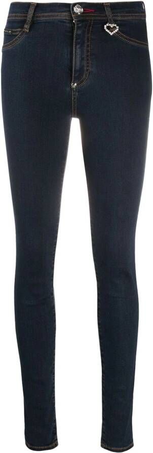 Philipp Plein High waist jeans Blauw