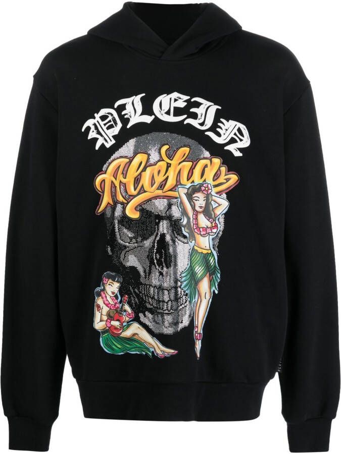 Philipp Plein Hoodie met grafische print Zwart